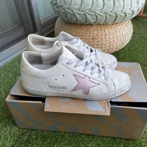 Golden Goose Superstar White/pink star sneakers